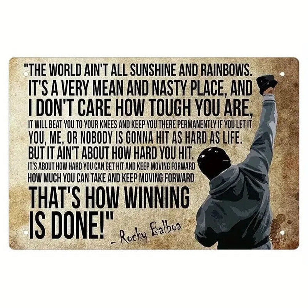 Rocky Balboa Quote "That's How Winning Is Done!" Novelty Metal Sign 12 x 8 Home & Garden:Home Décor:Plaques & Signs Style Your Walls